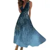 Casual Dresses Women's Long Maxi Dress Swing Fashion Streetwear Outdoor Date Printed Sleeveless V Neck Vestidos Cortos
