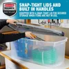 Bouteilles de rangement Rubbermaid Roughneck Clear 95 Qt / 23,75 Gal Conteneurs Pack de 4 avec couvercles gris verrouillables Base visible