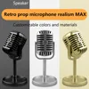 Microphones Simulation Props Retro Microphone Classic Dynamic Vocal Mic Vintage Style For Home Deracation Small Ornaments Drop