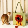 CAT NOVERRIERY KREATYWNE LIW CIELI PEEP NOVER TEDDY Puppy Cartoon Tote Canvas Bag Messenger Pojedyncze ramię Pet Outdoor Street Supplie