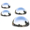 Figurines décoratives 4 pcs jardin d'été pelouse boule de réflexion décoration en acier inoxydable décoration set creux globe de sotts miroirs