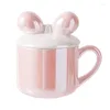 Tazas 3pcs establecidos de alto valor Bowknot Taf Girl Heart Lindo Office Tarden Tea Cup Pareja Al por mayor