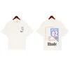 2024 RHUDE Version de haute qualité T-shirts T-shirt Summer créateur de mode Coton Cotton Coton Street Shorts Sleeves Vêtements