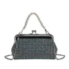 Totes Mode glänzende Strass -Umhängetasche mit Perlen Griff Frauen Abend Clutch Club Party Handtasche Kleine Kette Crossbody Telefon