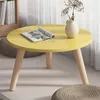 Eenvoudige huishouden vaste houten poot sofa zijkant mini tafel slaapkamer zitronde ronde tafel net rood lage tafel ruit thee tafel ronde tafel