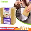 5/10pcs de cozinha esponja de esponja ecologicamente correta esponjas de prato de microfibra de sisal para lavar louça de pano de pano de pan de limpador de panela