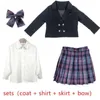 Girls College style JK تنورة مطوية+قمصان+معطف أرسل Sock Tie Tie 2023 Summer Childr