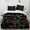 3D Racing Car Dashboard Comforter Bedding Set,Duvet Cover Bed Set Quilt Cover Pillowcase,King Queen Size Bedding Set Adult Child