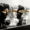 装飾的な置物彫刻デイビッドヘッド彫像ヨーロッパホームデコレーションモダン抽象アートミニバストスケッチ練習マスク