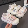 Sneakers Girls Canvas Shoes 2023 Autumn New Breattable Childrens Board Boys Leisure Sports Cookie H240411