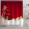 Cortinas de chuveiro Cortina de banheiro de natal tape