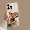 Söt Corgi Dog Par Telefonfodral för iPhone 15 14 13 12 11 Pro Max Mini SE XS XR X 7 8 Plus Funna Soft Cover för iPhone 13 Coque