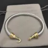 2024 bracelet designer cable bracelets fashion jewelry for women men gold silver Pearl head cross bangle Bracelet open cuff jewelry man party christmas gift