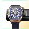 5 style high quality Watch Vanguard Rose Gold Automatic Mens Watch V 45 SC DT Blue Dial Rubber Strap Gents Watches7800858