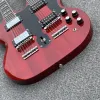 Кабели в запасе новое прибытие Custom Double Neck Guitar G 1275 модель электрогитара высшее качество в вине Red Lifetive Delivery