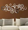 24pcSset Cercles acryliques 3D Sticker mural Diy Decoration Miroir Miroir Stickers muraux pour fond TV Art Home Decor5721233