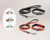 Dog Collars Leashes Padded Leather Studded Spiked Collar Leash Set For S M L Dogs9590007