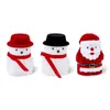 1 stuk sneeuwman Velvet Jewelry Box Santa Claus Ring Box Sieradencontainer voor oorbellen Display Christmas Gift Box Holder