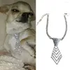 Hundkläder Full Rhinestone Collar Luxury Diamond Pet Neck smycken Crystal Puppy Bow Tie