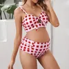 Zwangere geruite strandkleding Materniteit Plaid print Swimwear Baden Beach Sexy zwempak Pakken Zwangerschap zwangerschap Bikini badkleding