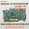 Motherboard Dazhkdmb6e0 zhkd para a placa -mãe Acer Aspire ES1131 B116M B116MP com N3050 N3150 N3700 CPU NB.VB811.001 NB.MYK11.005