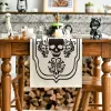 Skull Silhouette Floral Day of The Dead Table Runner Halloween Autumn Kitchen Rectangle Table Decor Table Runner Home Party