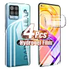 Cas 4-1PCS Film d'hydrogel pour Oppo Realme 8 Pro protecteurs d'écran pour Realme 8i 8s 5G 10 Pro Plus 8 pas en verre arrière avant arrière