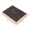 Schmuckschachteln Holz 48 Raster Ring Tablett Schmuck Displanschrank Organizer Ringschale 24 * 18 cm