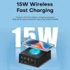 Chargers 160W 5 Port USB -зарядное устройство Staion 15W Беспроводная зарядка быстрого зарядного устройства USBC PD 65W Quick Charger для iPhone 15 14 13 Samsung ноутбук