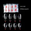 500PCSpack Practice False Nails Single Size 3 4 5 6 Clear Natural Color Fake Nail Water Drop Tips 240328