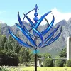 Rotator wiatru Unikalny wiatr obrotowy wiatrak zdejmowany niebieski trwały refleksyjna z wtyczką naziemną artystyczną dekoracje ogrodowe