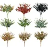 Fleurs décoratives eucalyptues artificielles feuilles de feuille de décoration fausse plante de branche verte pour la fête de mariage p15f