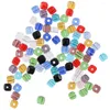 Loose Gemstones Glass Square Cube Shimmer 4 4mm Mix Color Crystal Beads Synthetic For Bracelets