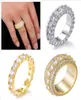 Spersonalizowane złote kobiety męskie pełne diamenty mrożone mrożone męskie pierścionki zaręczynowe Pinky Ring Hip Hop Rapper Biżuteria dla mężczyzn kobiety FO2553195