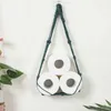 Toilet Paper Holders Hanging Cotton Rope Toilet Paper Holder Mesh Storage Bag Wall Mounted Tissue Holder for Magazine Books Home Hotel Mesh Pockets 240410