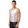 Mens Sparkle Cystrow -Tank Tops Klub nocny festiwale rave strój imprezowy odzież klubowa hip hop jazz taniec kostium