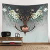 Konst tapestries Simple Peacock Tapestry Elk Wall Hanging Bohemian Style Psychedelic Witchcraft Art Cartoon Home Bakgrund Väggdekoration R0411