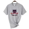 Cute Cat Printed Womans Short Sleeve Simple Casual Clothes Vintage Hip Hop Streetwear Oversize Comfortable Female T-Shirt