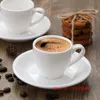 80 мл чисто белые эспрессо -чашки наборы блюдников европейская классическая керамика для питья чашка кофейная кружка Оптовая капля