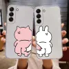 Grappige dierenvarkenskunny paren telefoonhoesje voor Samsung Galaxy S24 S23 S22 S21 S20 S20 Ultra Plus Fe Cute Bear Soft Cover Clear Fundas