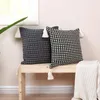 Pillow Pichets Caxe décoratif boho Black Blanc Jacquard Couvre pour chambre de chambre Sofa Home Decor 30x50 / 45x45cm