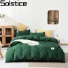 Solstice Home Textile cor sólida cor verde escuro Conjuntos de cama infantil adolescente