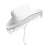 Beretten Praktische diamantrand mannen Lady Party Bruid Cowgirl hoeden West Fancy Dress Rhinestone Cap Cowboy Hat