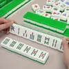 Hot Mahjong set 39 40 42mm Green white acrylic household hand-rubbed mahjong tiles exquisite wooden box 144pcs mahjong Game mj11