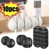 1/10Pcs Mixed Silicone Cable Clip 1/2/5Holes Adhesive Cable Holders Organizer Desk Cable Management Clips Wire Cord Clamps