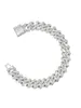 Bracelet cubain diamant en diamant complet 14 mm avec du zircon pour les couples masculins tendance