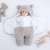 Swadling Baby Sleeping Bag Ultrasoft Fluffy Fleece pasgeborene ontvangen deken Infant Boys Girls Sleep Kinderdagverlichting Wrap Swaddle