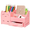 Multi-Functional Pen Holder Students Cute Desktop Accessories Stationery Barrels Storage Wood Box Desk Pen Pencil Organizer New