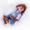 원숭이 인형 Reborn Toy Bebe Doll Reborn Baby 소프트 핸드 메이드 신생아 인형 완성 된 음료 예술 고품질의 어린이 선물