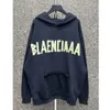 Hoodie 23S Classic Loose Designer Mens Fashion Balencigs Hoodies High Edition Family Autumnwinter Nieuw Amerikaans patroonpapier Paar Loose Letter PRINTING 6SN 1D4Y